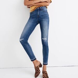 Madewell Distressed Dark Blue Skinny Jeans